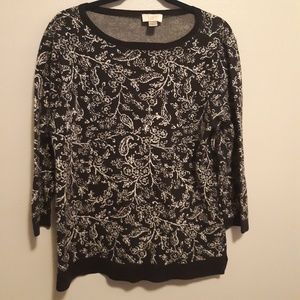 Loft black and white sweater sz. XL